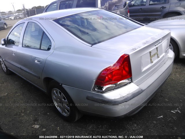 YV1RS61R612086562 - 2001 VOLVO S60 SILVER photo 3