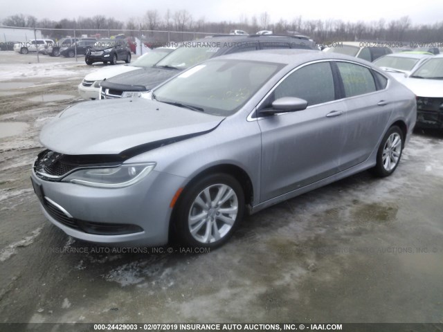 1C3CCCAB2FN637302 - 2015 CHRYSLER 200 LIMITED SILVER photo 2