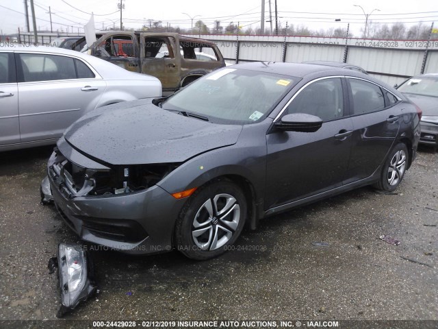 19XFC2F56GE087257 - 2016 HONDA CIVIC LX GRAY photo 2