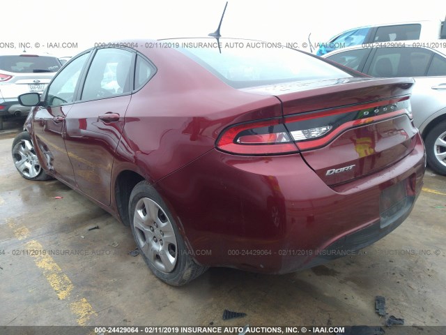 1C3CDFAA2FD237140 - 2015 DODGE DART SE BURGUNDY photo 3