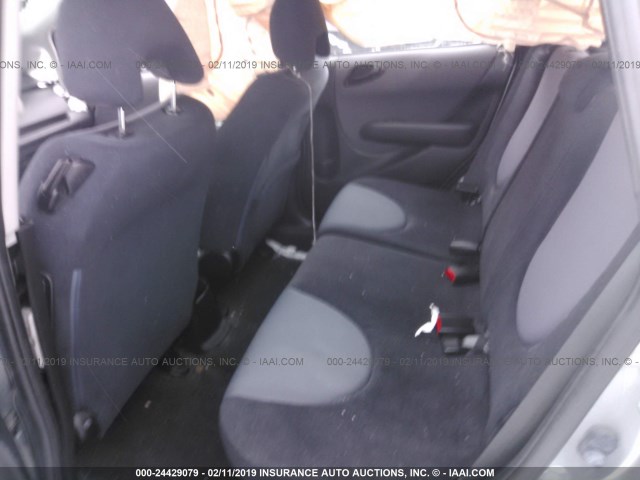 JHMGD37418S002593 - 2008 HONDA FIT GRAY photo 8