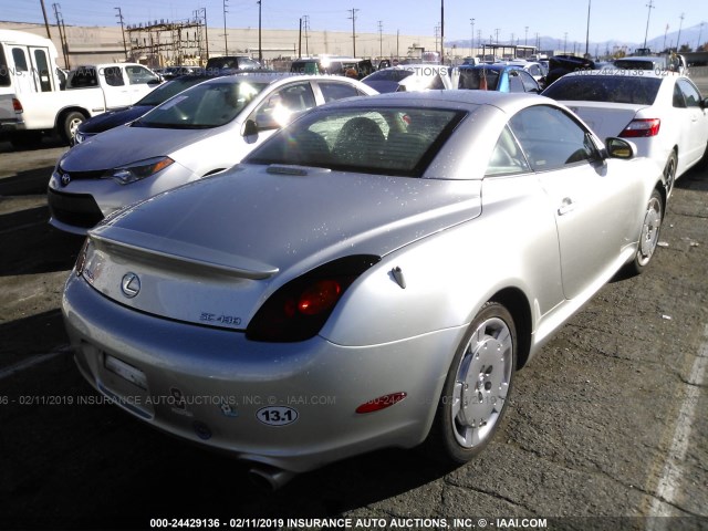 JTHFN48Y340051879 - 2004 LEXUS SC 430 SILVER photo 4