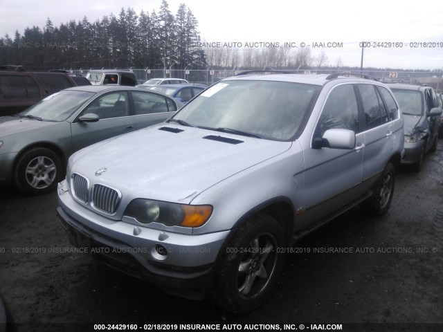 WBAFB3355YLH06159 - 2000 BMW X5 4.4I SILVER photo 2