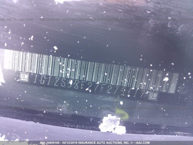 1G1ZS58F27F275117 - 2007 CHEVROLET MALIBU LS GRAY photo 9