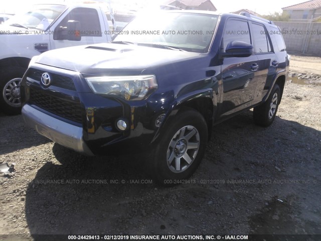 JTEBU5JR4G5305193 - 2016 TOYOTA 4RUNNER SR5 PREM/LTDL/TRAIL/TRD BLUE photo 2