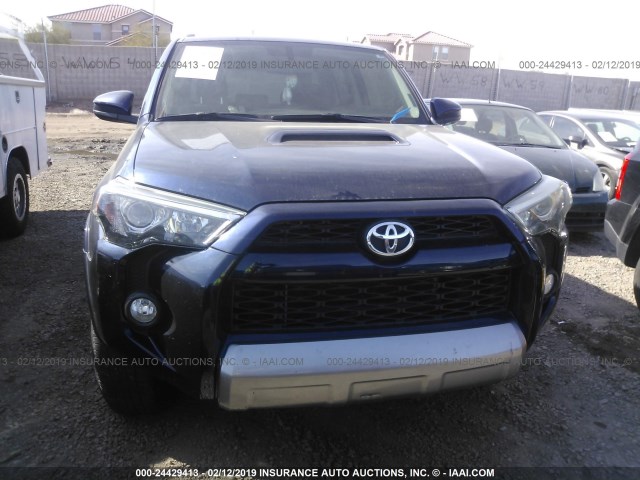 JTEBU5JR4G5305193 - 2016 TOYOTA 4RUNNER SR5 PREM/LTDL/TRAIL/TRD BLUE photo 6