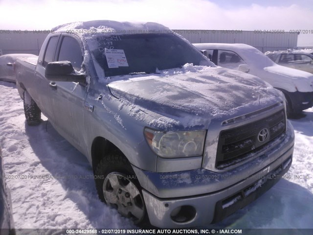 5TFUW5F10AX133542 - 2010 TOYOTA TUNDRA DOUBLE CAB SR5 GRAY photo 1