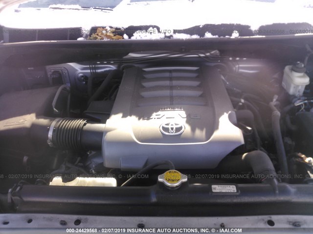 5TFUW5F10AX133542 - 2010 TOYOTA TUNDRA DOUBLE CAB SR5 GRAY photo 10