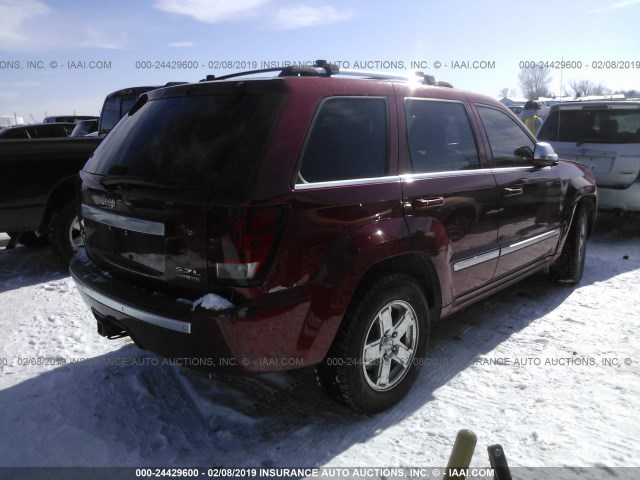 1J8HR68256C313188 - 2006 JEEP GRAND CHEROKEE OVERLAND RED photo 4