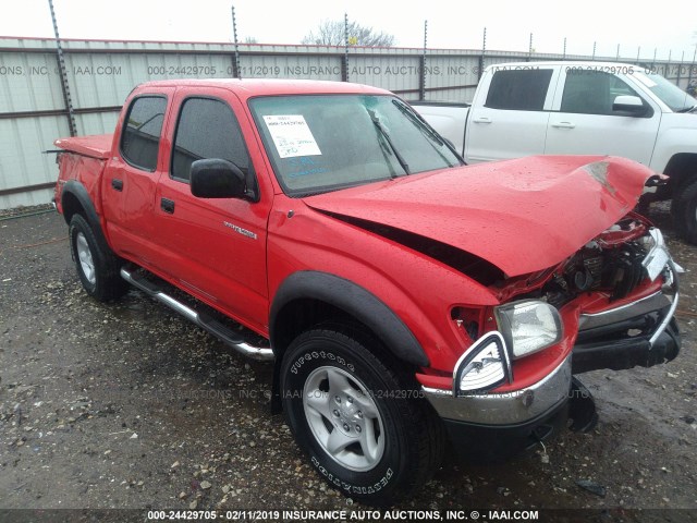 5TEHN72NX3Z296378 - 2003 TOYOTA TACOMA DOUBLE CAB RED photo 1