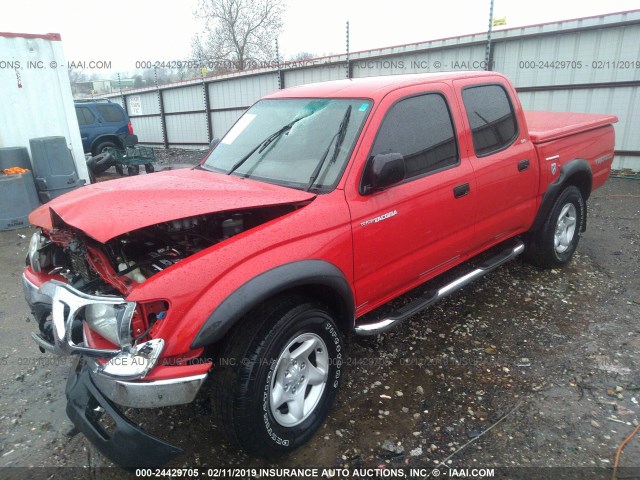 5TEHN72NX3Z296378 - 2003 TOYOTA TACOMA DOUBLE CAB RED photo 2