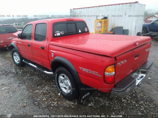 5TEHN72NX3Z296378 - 2003 TOYOTA TACOMA DOUBLE CAB RED photo 3