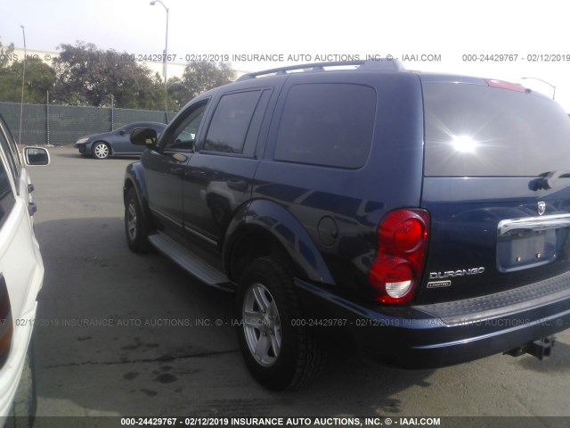 1D4HD58D65F511439 - 2005 DODGE DURANGO LIMITED BLUE photo 3