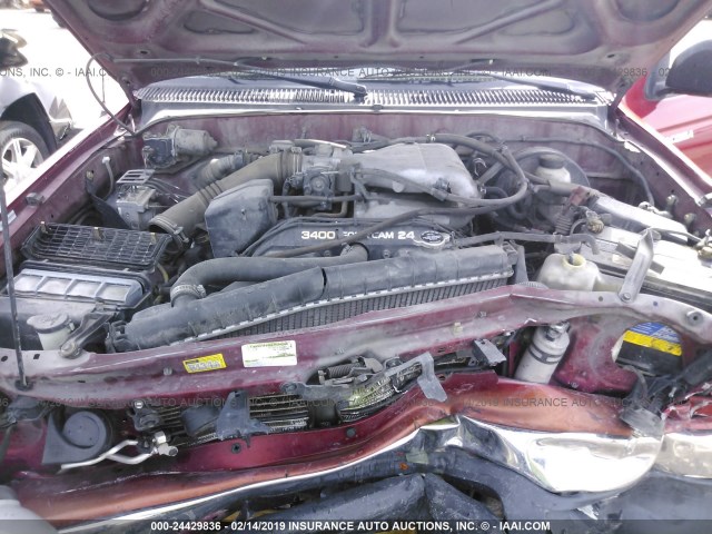 5TEGN92N73Z212511 - 2003 TOYOTA TACOMA DOUBLE CAB PRERUNNER RED photo 10