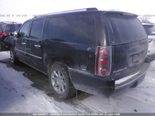 1GKFK66858J238201 - 2008 GMC YUKON XL DENALI BLACK photo 3