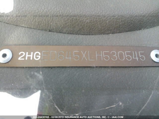 2HGED645XLH530545 - 1990 HONDA CIVIC DX GOLD photo 9