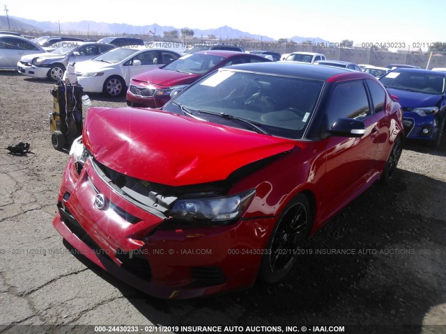 JTKJF5C77D3054711 - 2013 TOYOTA SCION TC RED photo 2