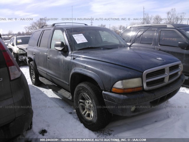 1B4HS58NX2F190607 - 2002 DODGE DURANGO SLT PLUS Dark Blue photo 1