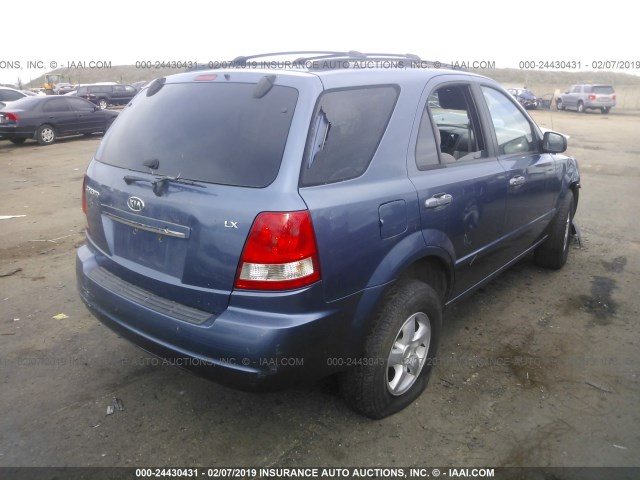 KNDJD733X65532245 - 2006 KIA SORENTO EX/LX BLUE photo 4