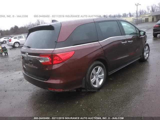 5FNRL6H77KB033567 - 2019 HONDA ODYSSEY EXL BURGUNDY photo 4