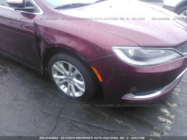 1C3CCCAB9FN570164 - 2015 CHRYSLER 200 LIMITED MAROON photo 6