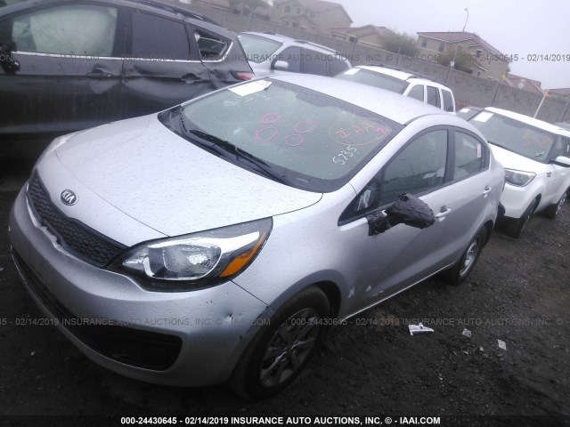 KNADM4A38G6675735 - 2016 KIA RIO LX SILVER photo 2