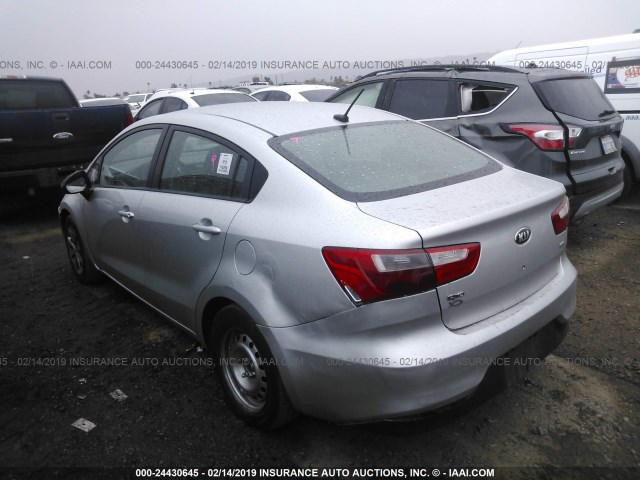 KNADM4A38G6675735 - 2016 KIA RIO LX SILVER photo 3