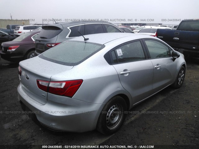 KNADM4A38G6675735 - 2016 KIA RIO LX SILVER photo 4