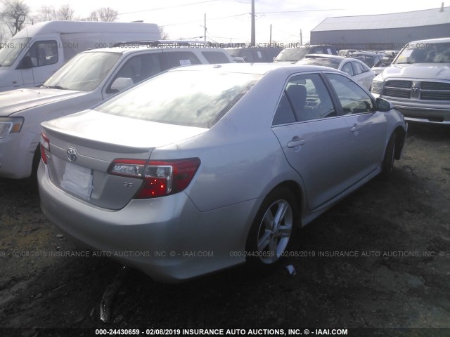 4T1BF1FKXDU222626 - 2013 TOYOTA CAMRY L/SE/LE/XLE SILVER photo 4