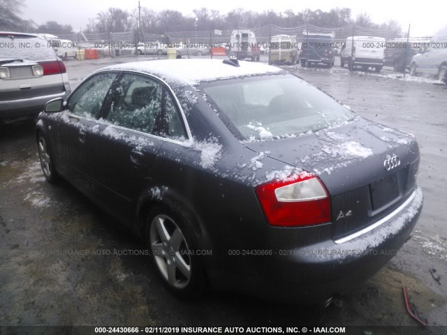 WAULT68E54A120042 - 2004 AUDI A4 3.0 QUATTRO GRAY photo 3