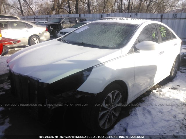 5NPEC4AB9DH626613 - 2013 HYUNDAI SONATA SE/LIMITED WHITE photo 2