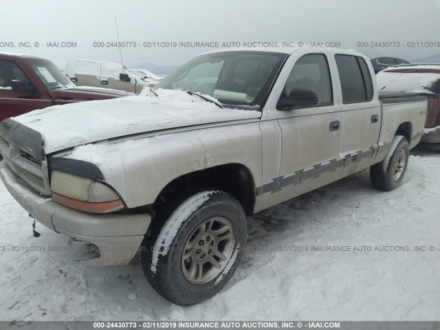 1D7HG48N13S108499 - 2003 DODGE DAKOTA QUAD SLT WHITE photo 2