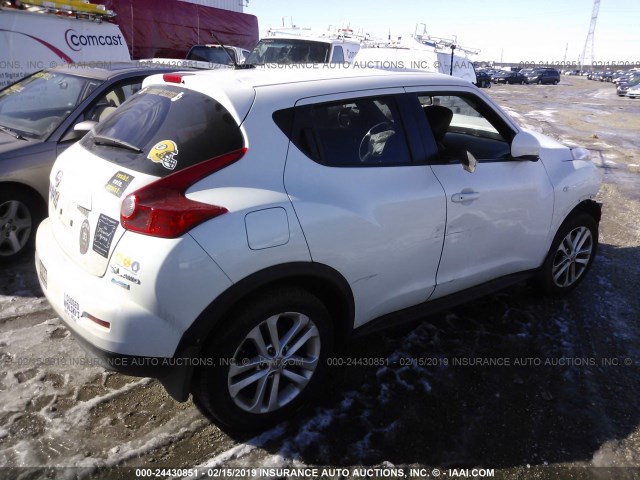 JN8AF5MV2DT207567 - 2013 NISSAN JUKE S/SV/SL WHITE photo 4