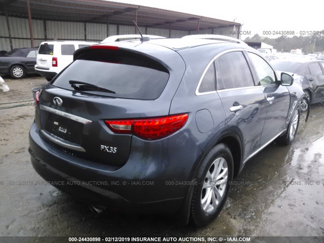 JNRAS18U49M103035 - 2009 INFINITI FX35 BLUE photo 4