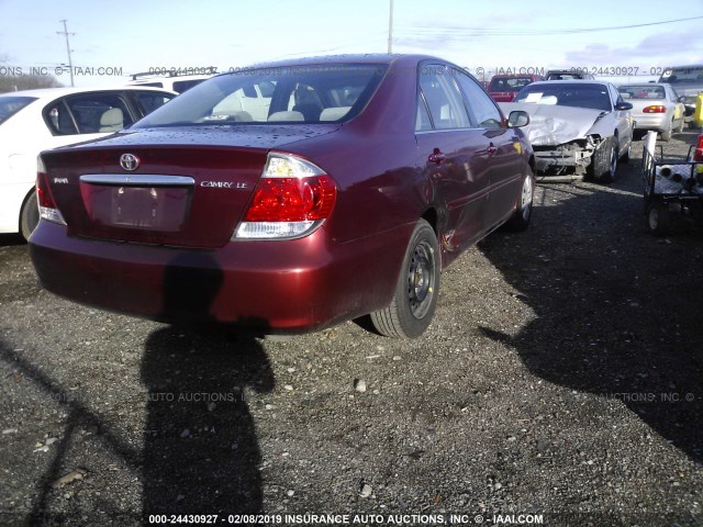4T1BE32KX6U105877 - 2006 TOYOTA CAMRY LE/XLE/SE RED photo 4