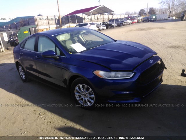 3FA6P0G7XGR367626 - 2016 FORD FUSION S BLUE photo 1