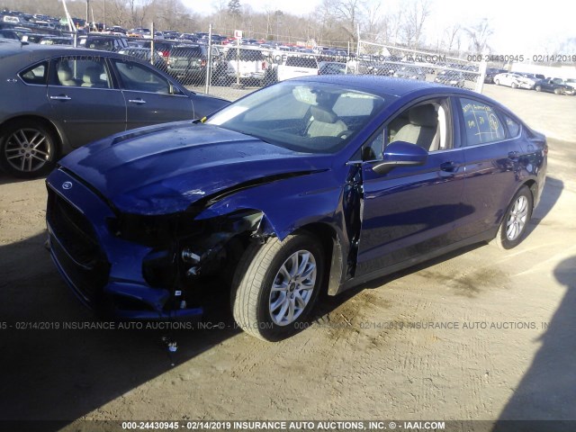 3FA6P0G7XGR367626 - 2016 FORD FUSION S BLUE photo 2