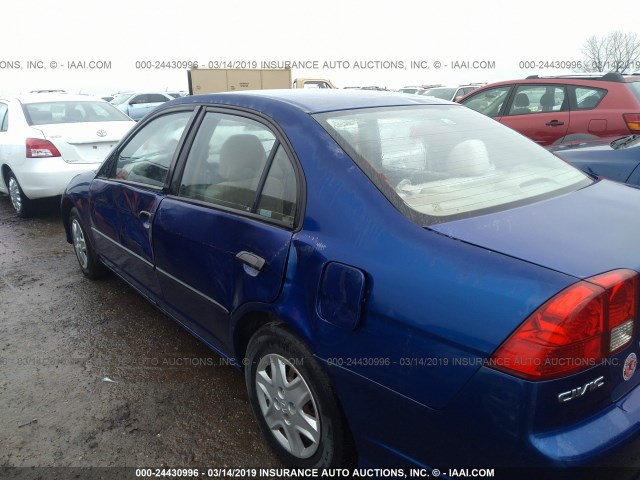 1HGES16394L024066 - 2004 HONDA CIVIC DX VP BLUE photo 6