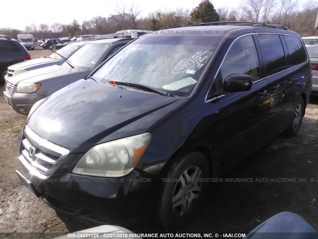 5FNRL38786B087240 - 2006 HONDA ODYSSEY EXL BLACK photo 2