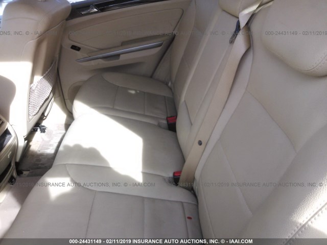 4JGBB8GB9BA677548 - 2011 MERCEDES-BENZ ML 350 4MATIC WHITE photo 8