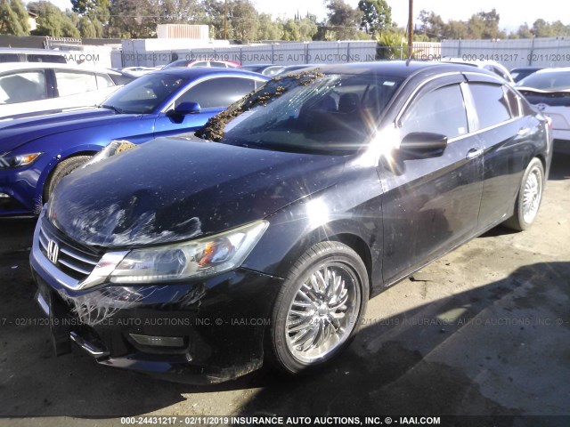 1HGCR2F57EA050544 - 2014 HONDA ACCORD SPORT BLACK photo 2