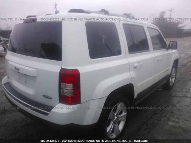 1J4NF4GB7BD244947 - 2011 JEEP PATRIOT LATITUDE WHITE photo 4