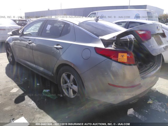 5XXGM4A74EG297964 - 2014 KIA OPTIMA LX GRAY photo 3