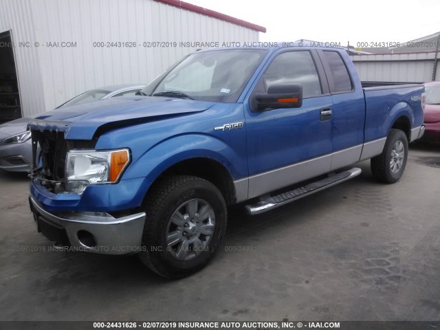 1FTFX1EV6AKB84415 - 2010 FORD F150 SUPER CAB BLUE photo 2