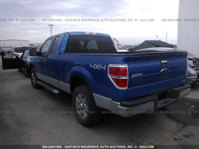 1FTFX1EV6AKB84415 - 2010 FORD F150 SUPER CAB BLUE photo 3