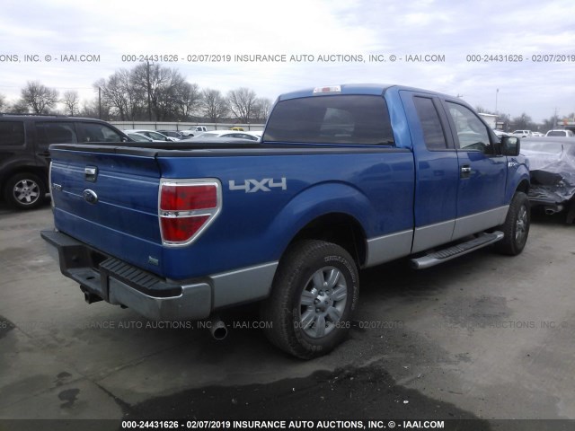 1FTFX1EV6AKB84415 - 2010 FORD F150 SUPER CAB BLUE photo 4