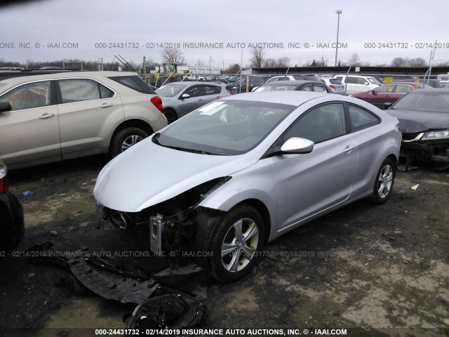 KMHDH6AE6DU005270 - 2013 HYUNDAI ELANTRA COUPE GS/SE SILVER photo 2