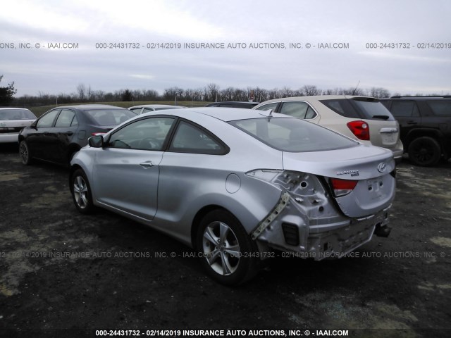 KMHDH6AE6DU005270 - 2013 HYUNDAI ELANTRA COUPE GS/SE SILVER photo 3