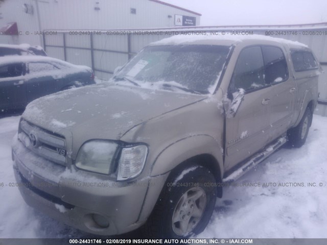 5TBDT44104S436653 - 2004 TOYOTA TUNDRA DOUBLE CAB SR5 TAN photo 2