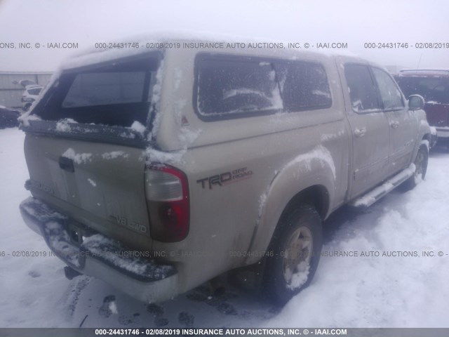 5TBDT44104S436653 - 2004 TOYOTA TUNDRA DOUBLE CAB SR5 TAN photo 4